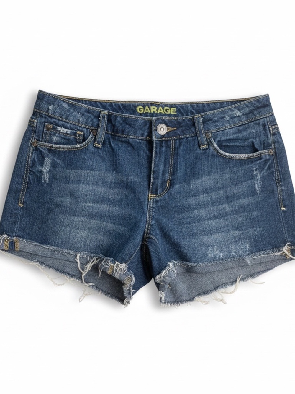 Garage Women's Distressed Denim Shorts, Low Rise, Mid Weight, 100% Cotton